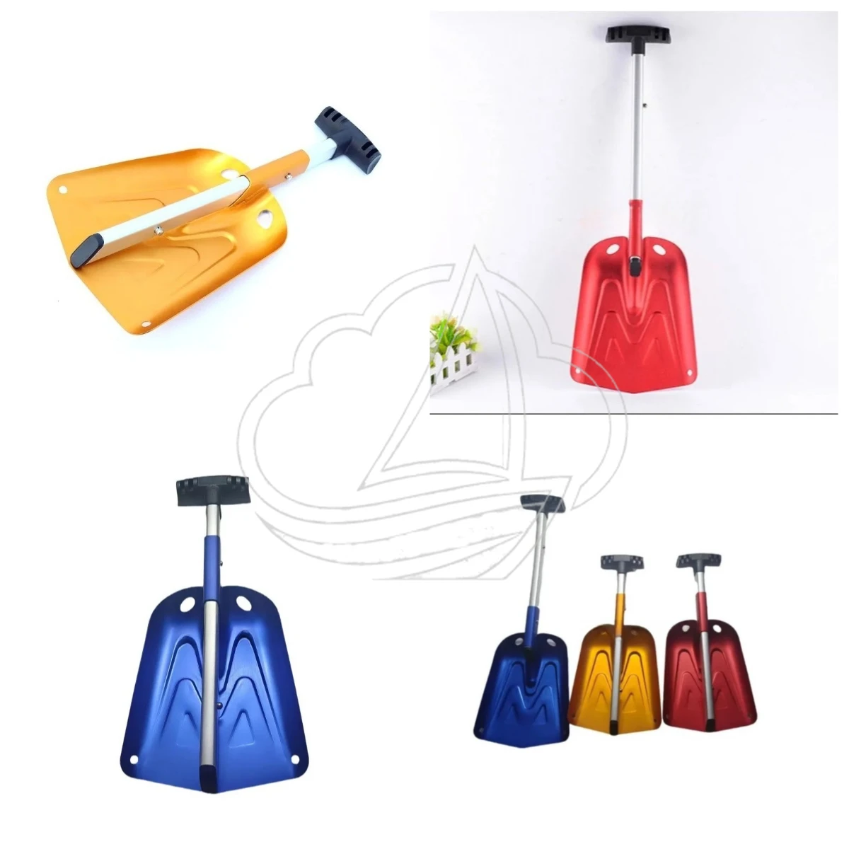 Portable Folding Telescopic Shovel, Aluminum Alloy Multitool for Camping Self-driving Digging, Hole Drilling and Snow Clearing