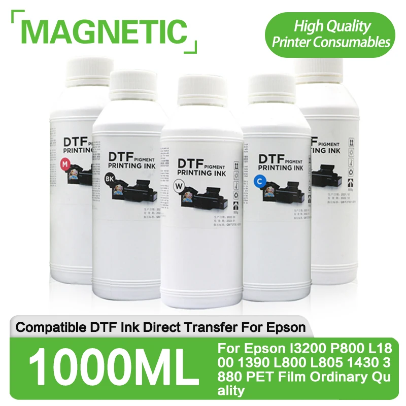 

DTF Ink 1000ML For Epson L1800 L805 1390 4720 I3200 F2000 F2100 DX5 DX7 Head Direct to Transfer Film Ink