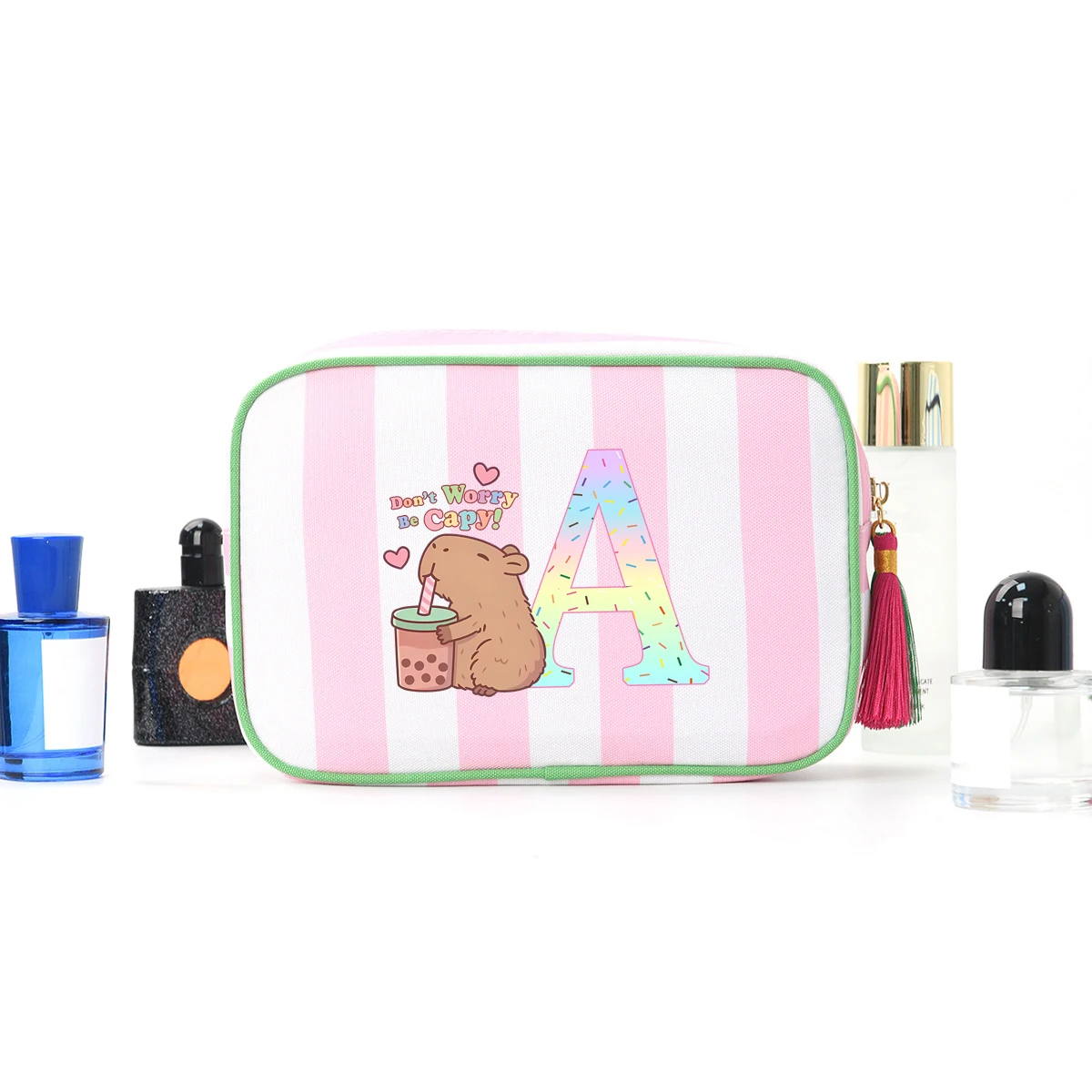 

Капибара женская косметичка холст в полоску косметичка красочный бант женская косметичка дорожные туалетные принадлежности органайзер для красоты хранение