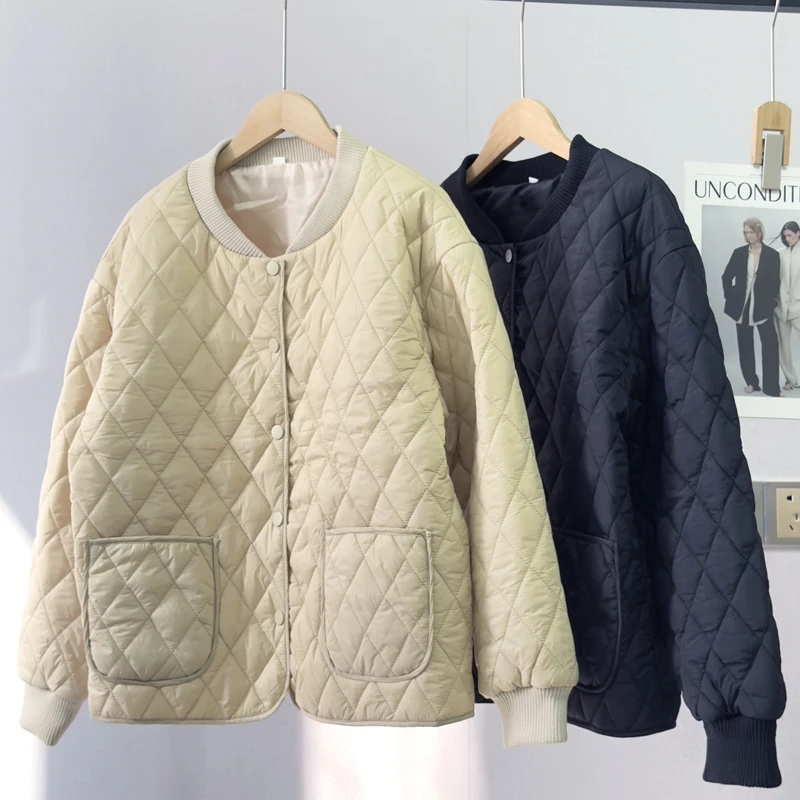 

Легкая удобная хлопковая куртка с ромбовидной прошивкой, классическая верхняя одежда Briti Sle, теплый воротник-стойка, осень-зима...