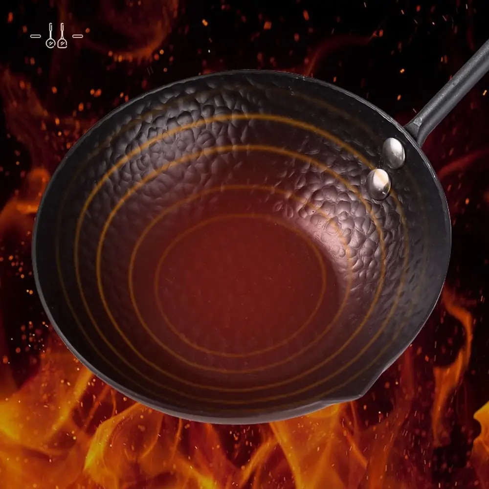 

Wooden Handle Mini Frying Pan Cast Iron Pour Spout Butter Melting Pot Anti-scald Nonstick Omelette Pan Home Kitchen