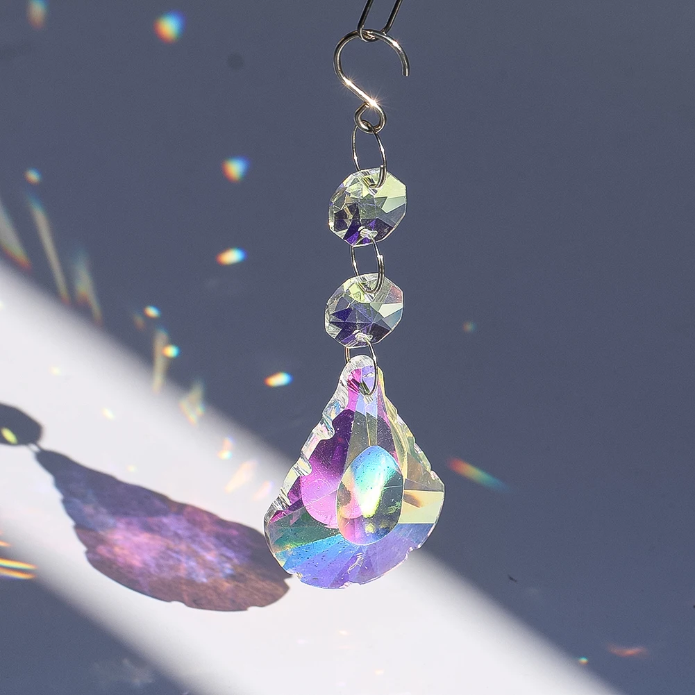 Suncatcher Crystal Hanging Sunshine Prism Garden Dazzling Light Wind Chimes Home Window Handmade Hanging Decoration Gift