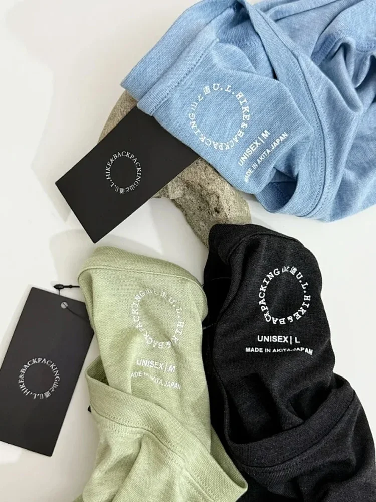 

Long Sleeve Base Layer T-Shirt Merino Standard Fit Poly Fabric Sweat Absorbent City Walk Clean Fit Logo Pattern for Men