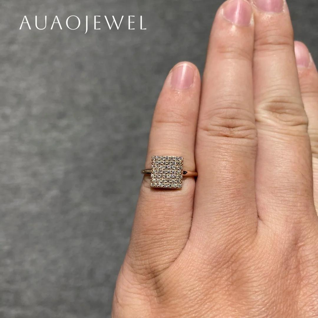 

AUAOJEWEL Moissanite 925 Silver Rings For Women 18K 9K 14K 10K Jewelry Real Gold Original Designer Luxury Anniversary Gift Ring