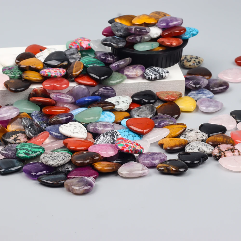 10/20/30/50 pcs Heart Shaped Crystal Gemstone Palm Naturally Polished Love Shaped Stone Spiritual Energy Balance Meditation Gift view 4