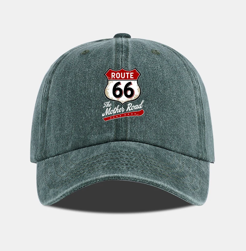 Vintage Route 66 „The Mother Road“-Baseballkappe mit Aufdruck, verstellbar, Unisex, Biker-Reise-Sonnenhut – Detail 4