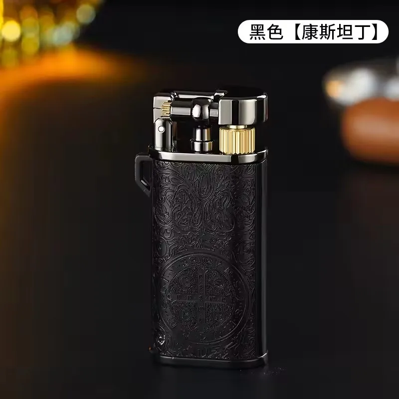 Retro Classic Grinding Wheel Gas Lighter Portable High-End Metal Body Personalized Creative Men's Gift Lighting Tool image 3
