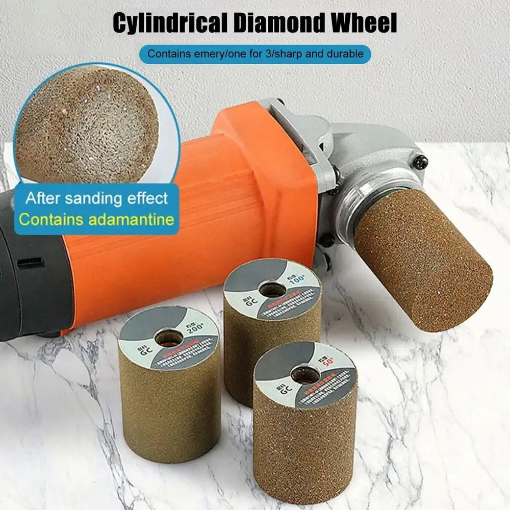 

1Pcs 100 Type Angle Grinder Diamond Polishing Wheel Abrasive Tools M10 Thread Stone Grinding Head 50/100/200 Grit Cylindrical