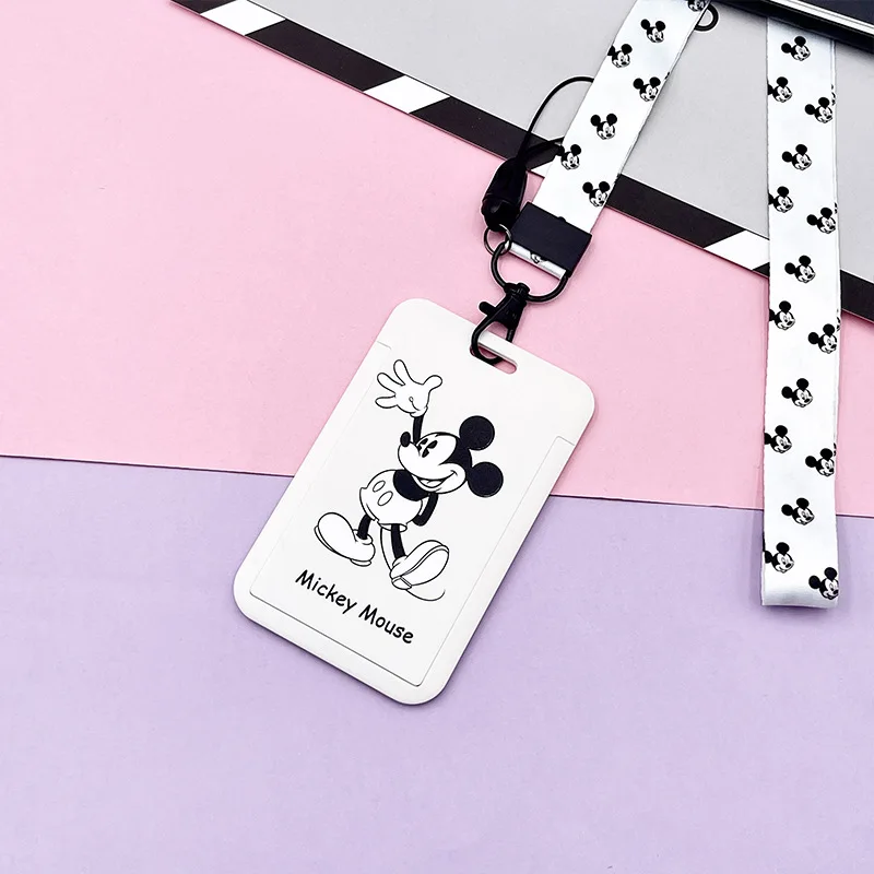 New Anime Mickey Mouse Card Sleeve Kawaii Minnie Mouse Card Holder Cartoon Student Card Access Control Card Protective Cover