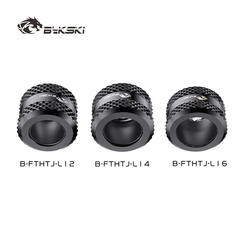 Bykski 4/6/8pcs OD16MM 14MM 12MM, Hard Pipe Fittings, PETG Tube Hand Compression, Adapter White,Black,Gold G1/4