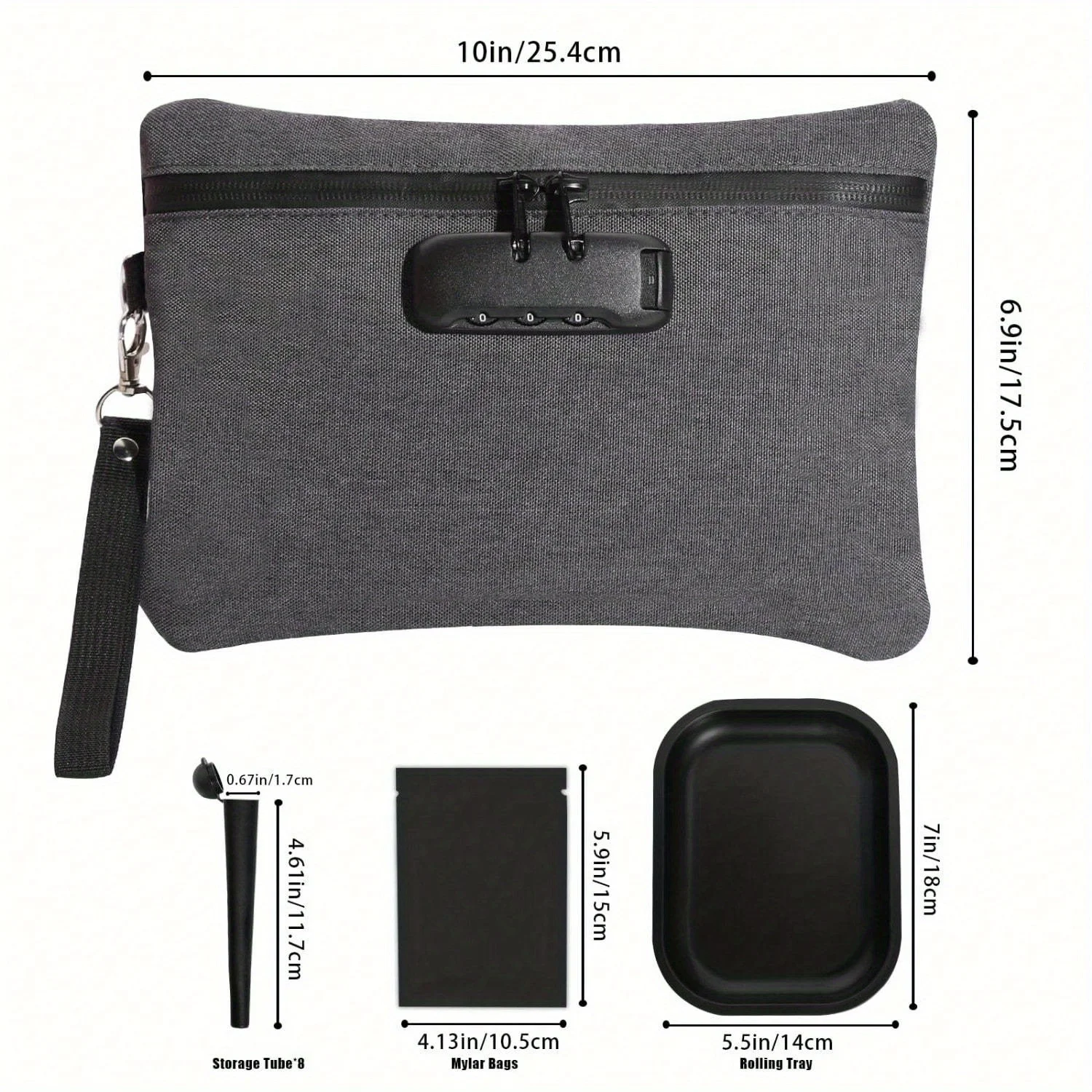 20 قطعة من حقيبة الأكياس المقاومة للرائحة مع صينية دوارة ومجموعات أنابيب تخزين أكياس مايلر