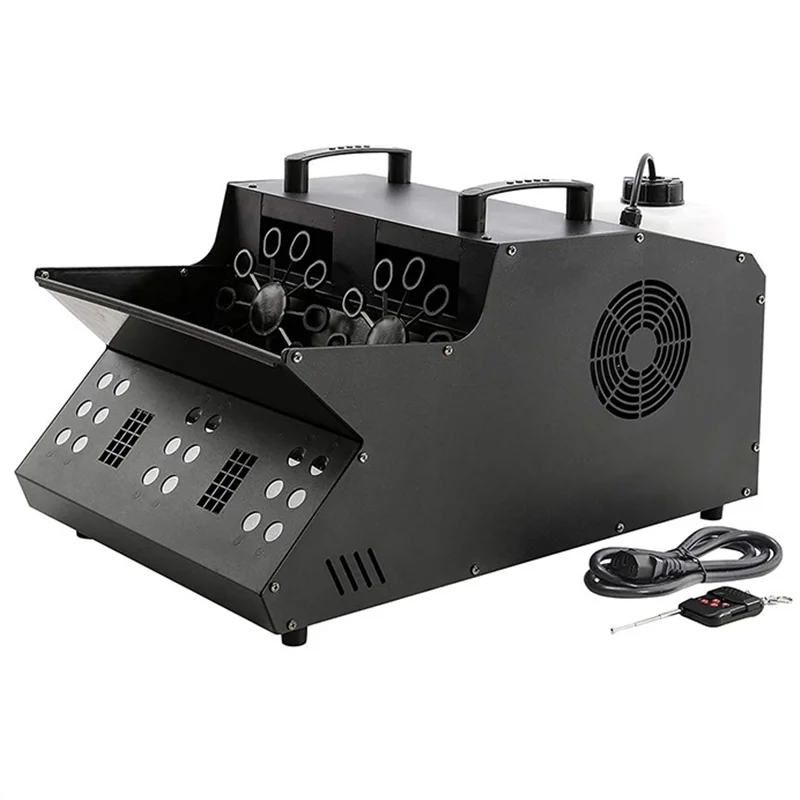 3in1 Remote Control 1500W Fog Bubble Machine & 18x3W RGB LED Light Smoke Effect Wedding Disco Party Club Bar DMX Stage Show