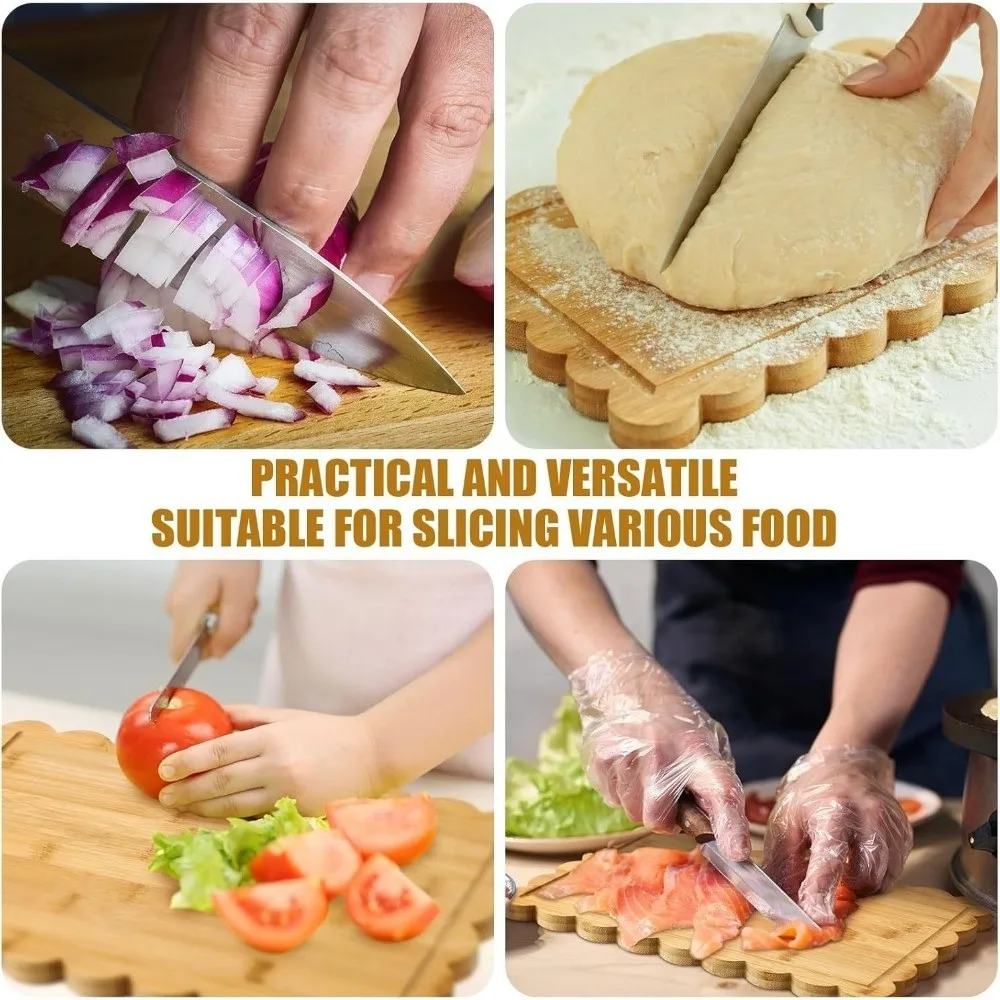 Anti-Bacterial Wood Cutting Board Rectangular Multi-Functional Kitchen Chopping Block Non-sticky Durable Non-Slip Cutting Mat