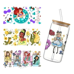 3D UV DTF Transfers Stickers 16oz Cup Wraps Disney Princess Printed For DIY Glass Ceramic Metal Leather