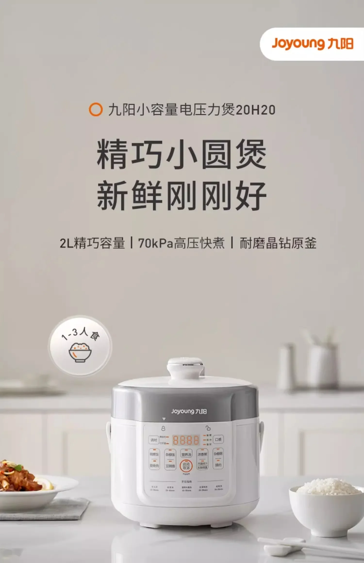 220V Compact Dual-Purpose Rice Cooker with Multi-functions Mini Electric Pressure Pot for Household Kitchen