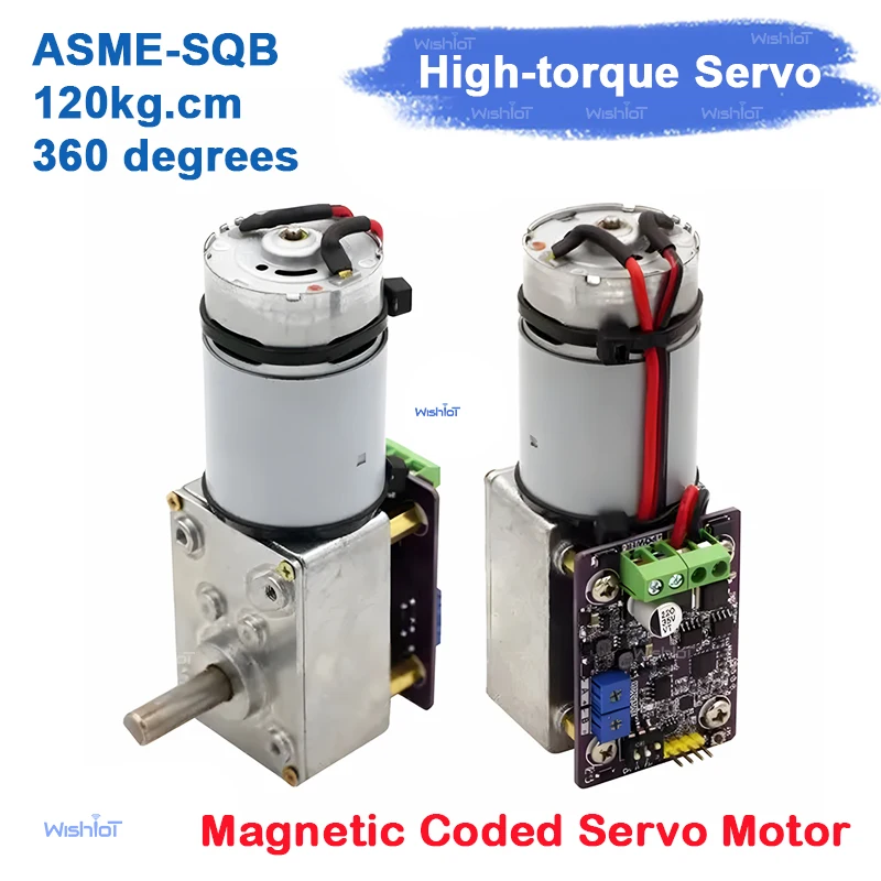 ASME-SQB 120KG Digital Servo 360 Degree Magnetic Encoder High Torque Worm Gear Mode Switching Function Robot Arm DIY Parts