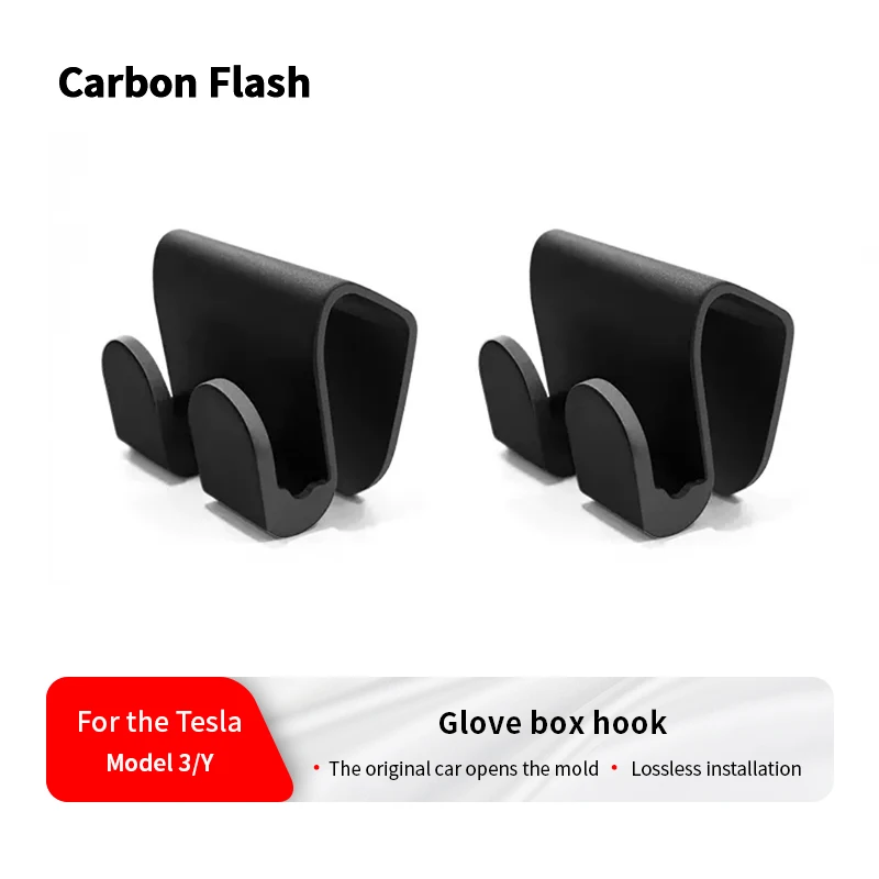 Carbon flash For New Tesla Model 3 Y Highland 2025 Glove box Car Hooks ABS Storage Holder Tesla Model Y Car Dedicated