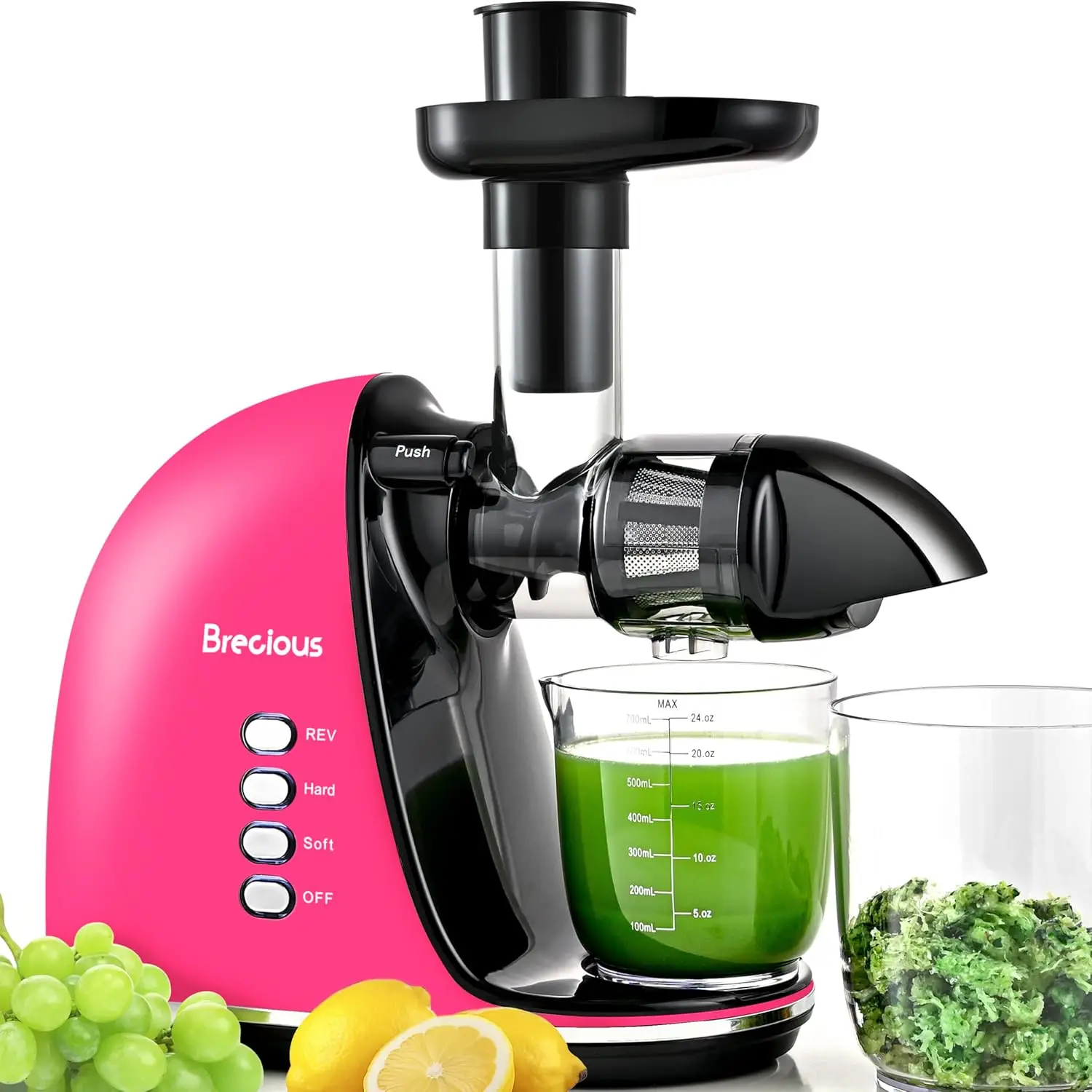 

Slow Masticating Juicer,Brecious Cold Press Juicer with 2 Speed Modes & Quiet Motor,Juicer Machines Vegetable and Fruit with Rev