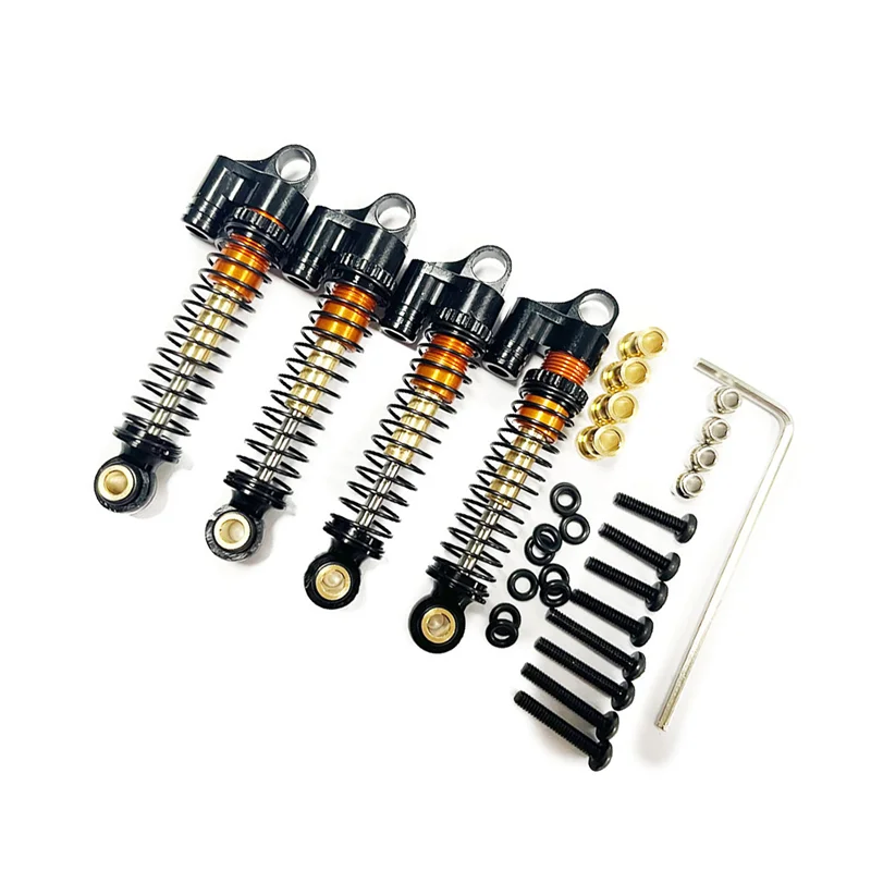 For FMS FCX24 Metal 43mm Shock Absorbers Oil Dampers 1/24 RC Crawler Car Upgrades Parts Accessories,Black