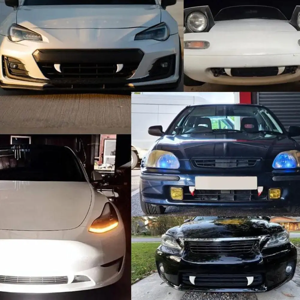 هالوين سيارة مصاص دماء الأنياب 2 قطعة ثلاثية الأبعاد مطبوعة الأسنان ديكور الجبهة مصبغة لوحة ترخيص الوفير ملحق مقاوم للماء السيارات الديكور #5