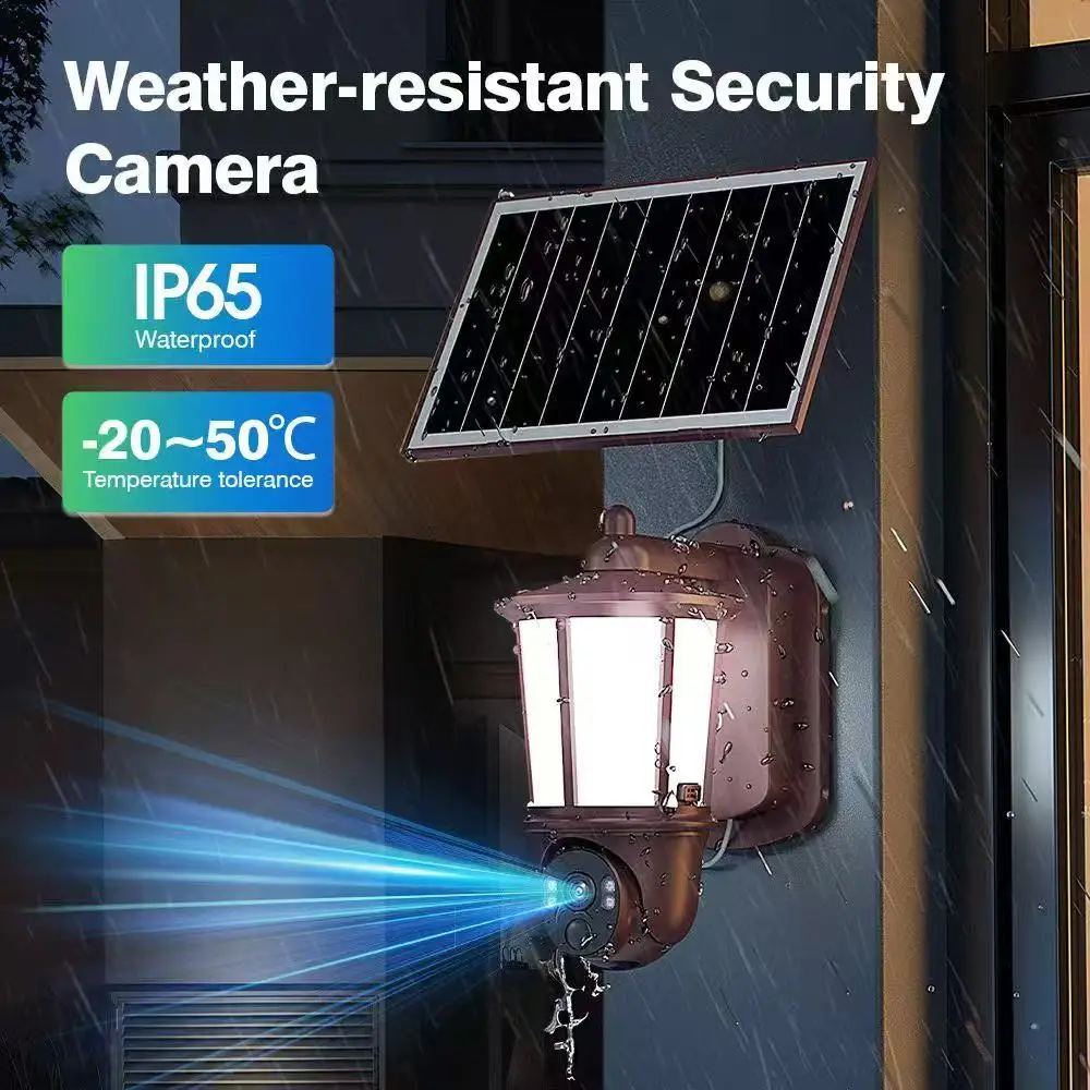 

Outdoor Solar Security Cameras IP64 Waterproof Solar Camera 120° Wide Angle High Definition Motion Detection for Backyard WIFI