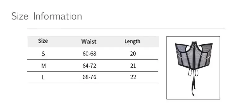 مشد نسائي أسود تحت الصدر - نمط فاسق مع سلسلة معدنية: بوستير دانتيل، تصميم حزام، مشكل منحني عالي الخصر للتخسيس #6