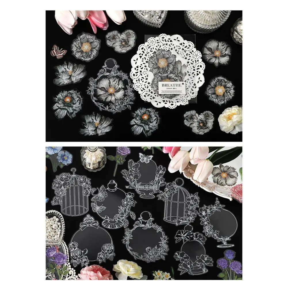 DIY Removeable Peony Retro Wall Scrapbooking Decals Refrigerator Decals