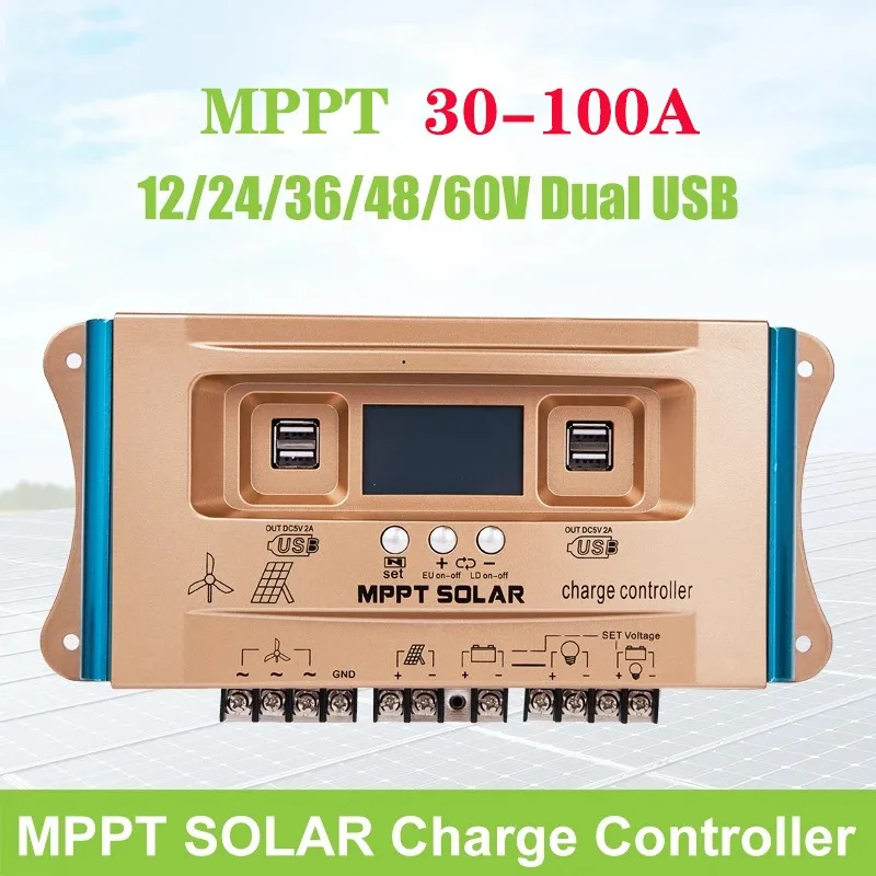 Wind and solar hybrid MPPT solar controller, battery boost and step-down photovoltaic off-grid controller 24/36/48/60V
