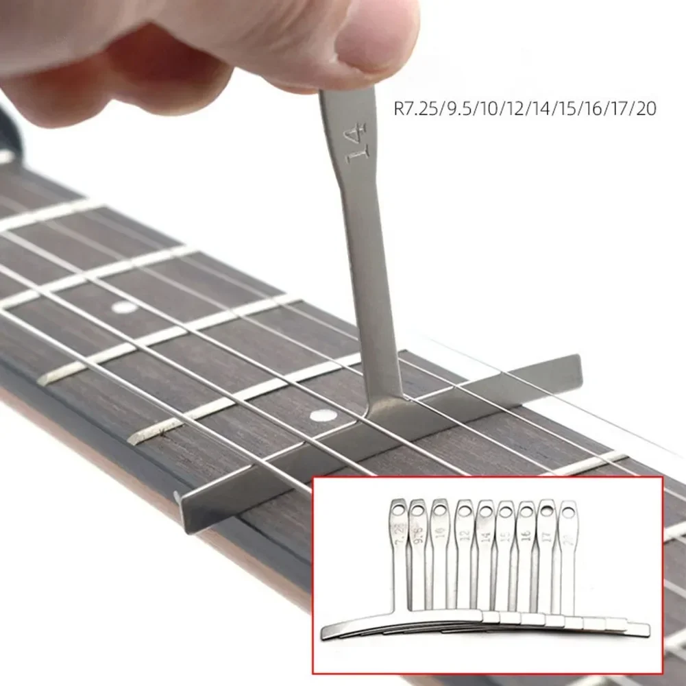 9pcs Guitar Neck Notched Straight Edge Builder Measure - Understring Radius Gauge Guitar Bridge Saddle Setup Tool Guitar Part