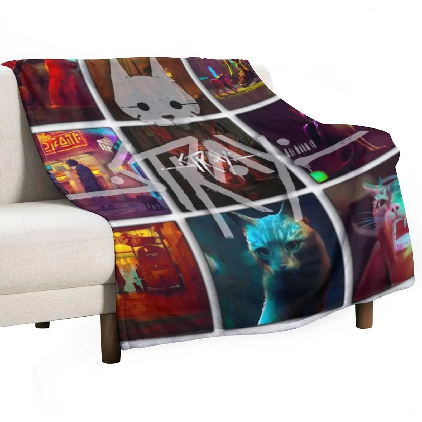 Stray Game - Cat Game - 9 image of stray game Throw Blanket Beach valentine gift ideas Blankets