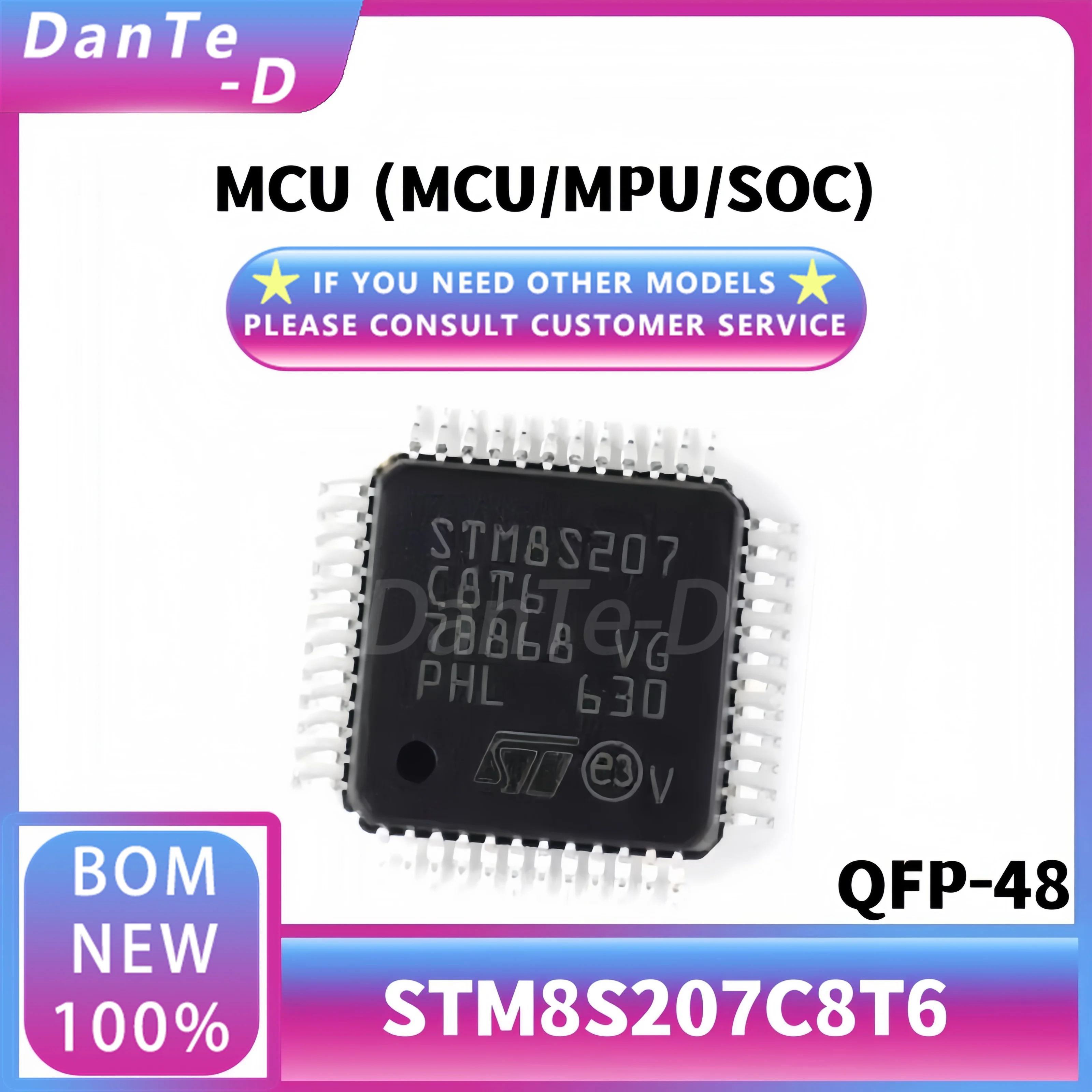 STM8S207C8T6 package LQFP-48 single chip 8-bit microcontroller-MCU IC original authentic