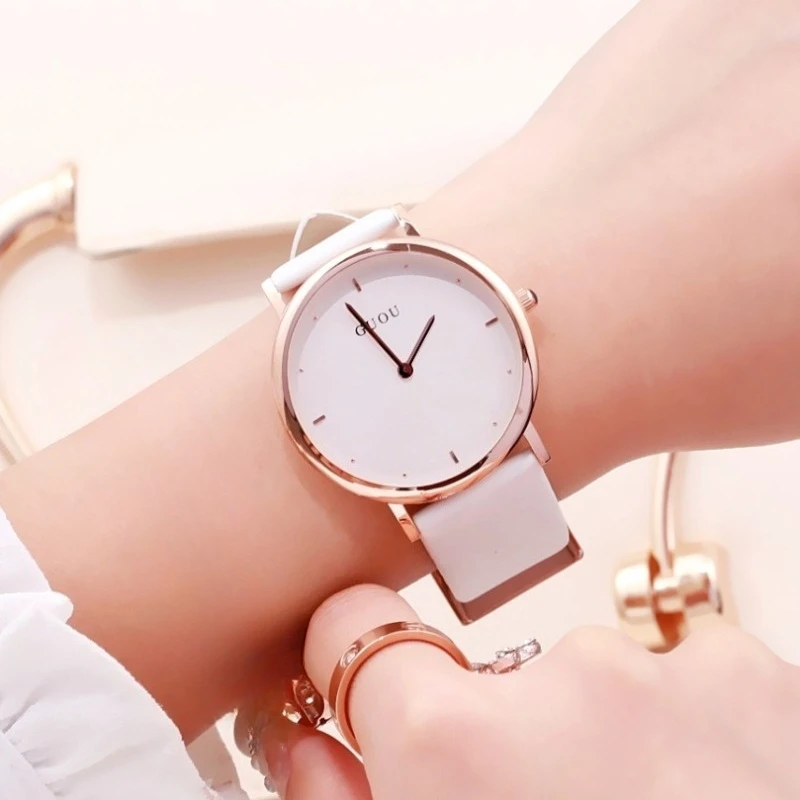 New LuxuryCouple'S WatchesStylish And Minimalist DesignLeather Strap Quartz WatchesAlso Suitable For Students (Women'S Version).