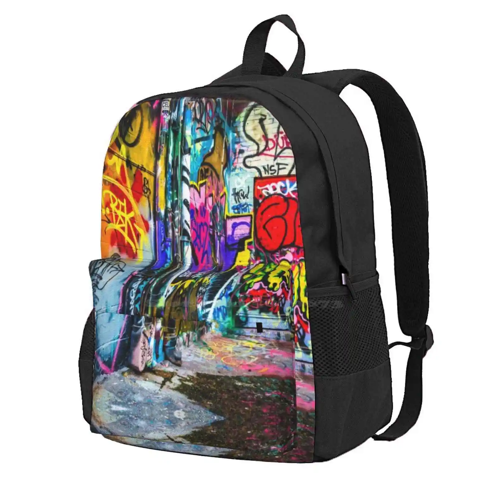 Street Art Hot Sale Schoolbag Backpack Fashion Bags Street Art Nature Scenic Graffiti Art City Hip Hop Urban Art Cool Wall