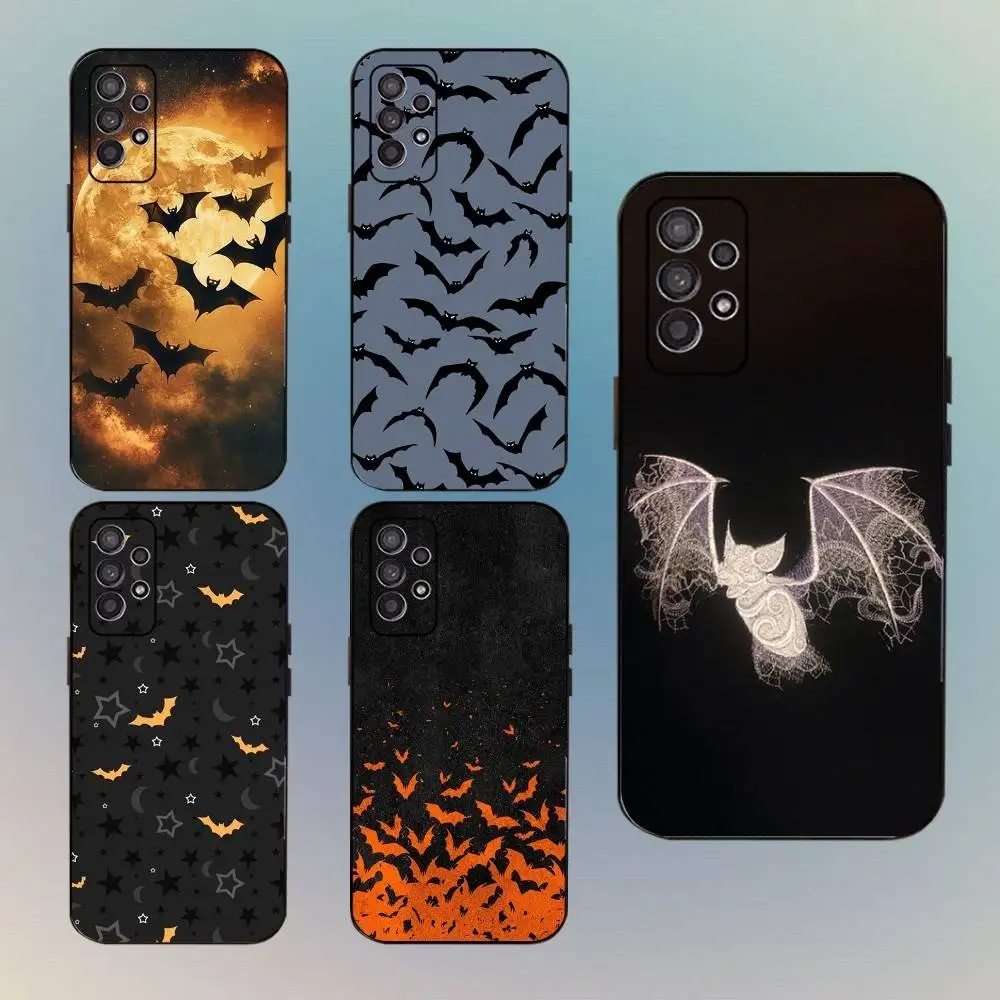 

Gothic Vampire Bat Phone Case For Samsung Galaxy A13,A21s,A22,A31,A32,A52,A53,A71,A80,Soft Black Shell