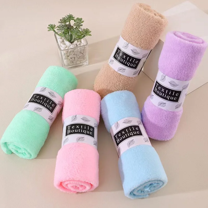 Solid Color High-density Coral Fleece Pet Towel Soft Thickened Towel Pure Cotton Quick Absorbent Soft Quick Dry Cat Dog Supplies