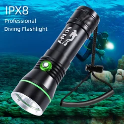 APLOS AP30 3000lm Diving Flashlight with Power Indicator IPX8 Waterproof Professional Rechargable Dive Light Torch Lanterna