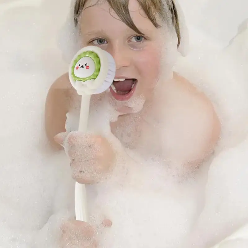 Bath Brush Long Handle For Shower Cartoon Long Handle Bath Brush Body Scrubber Body Cleansing Brush For Children Men & Women