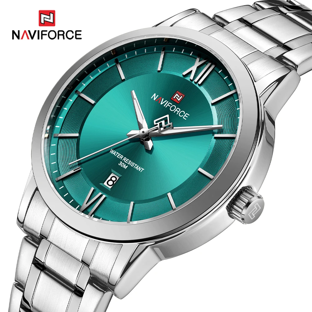 

NAVIFORCE водонепроницаемые мужские оригинальные часы из нержавеющей стали, кварцевые наручные часы, мужские часы класса люкс, relogios masculino