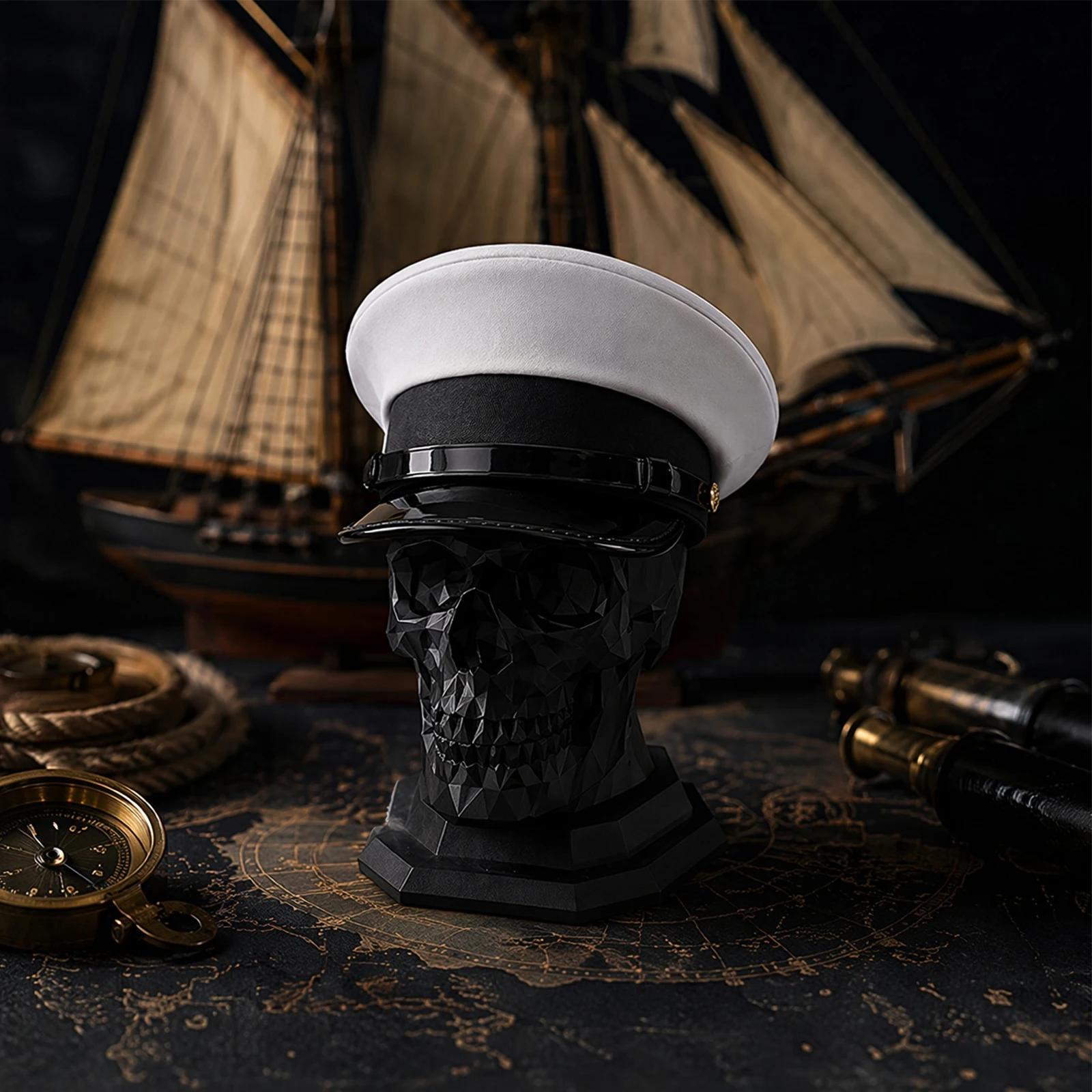Skull Figurine Veteran Gift Decorative Skull Ornament Skull Head Ornament Skull Sculpture Ornament for Table and Daily Decor