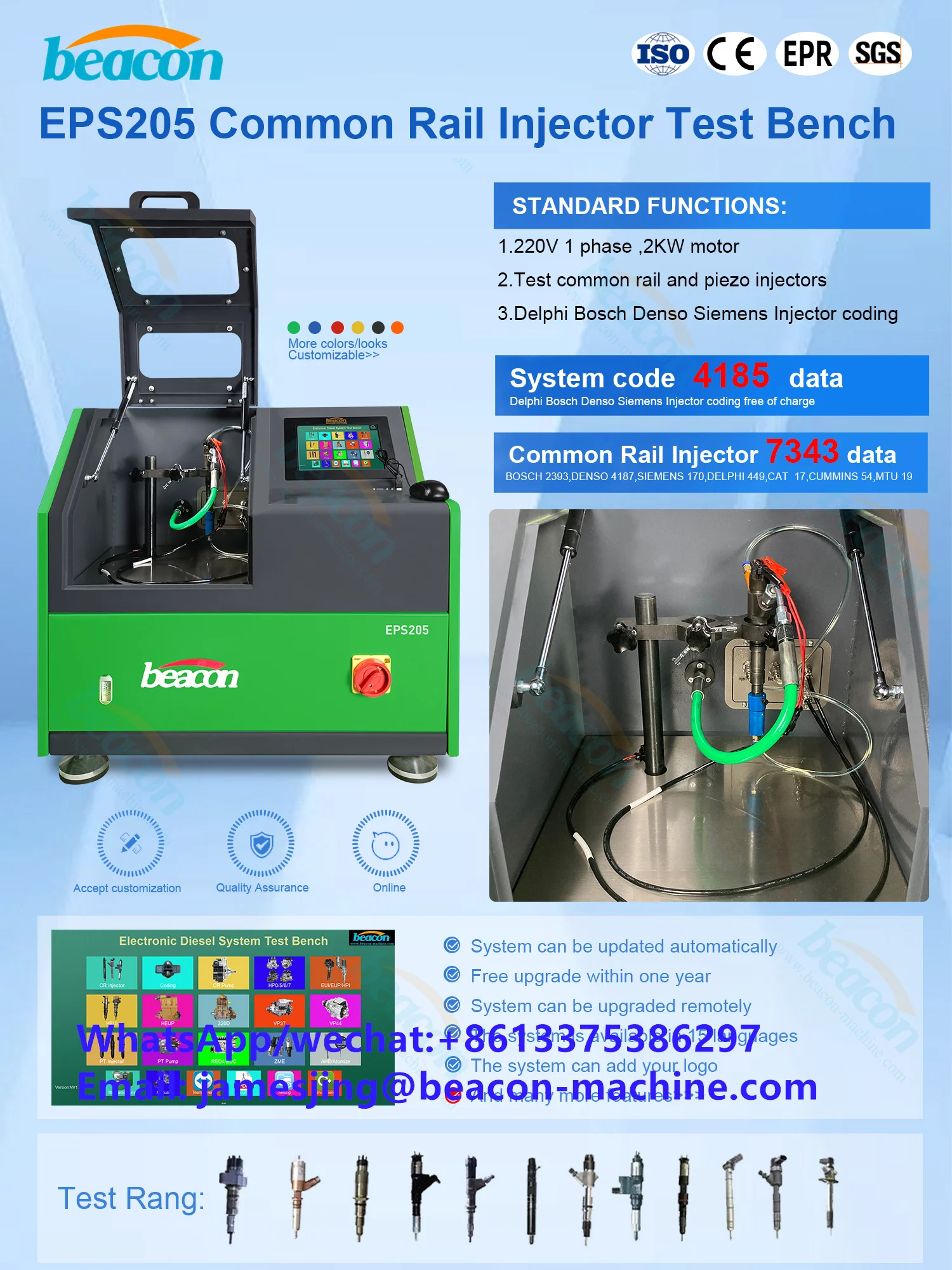 Picture 5: EPS705 Auto Engine Testing Calibration Machine Electronic Equipment Crdi Common Rail Piezo Injector Coding Test Bench