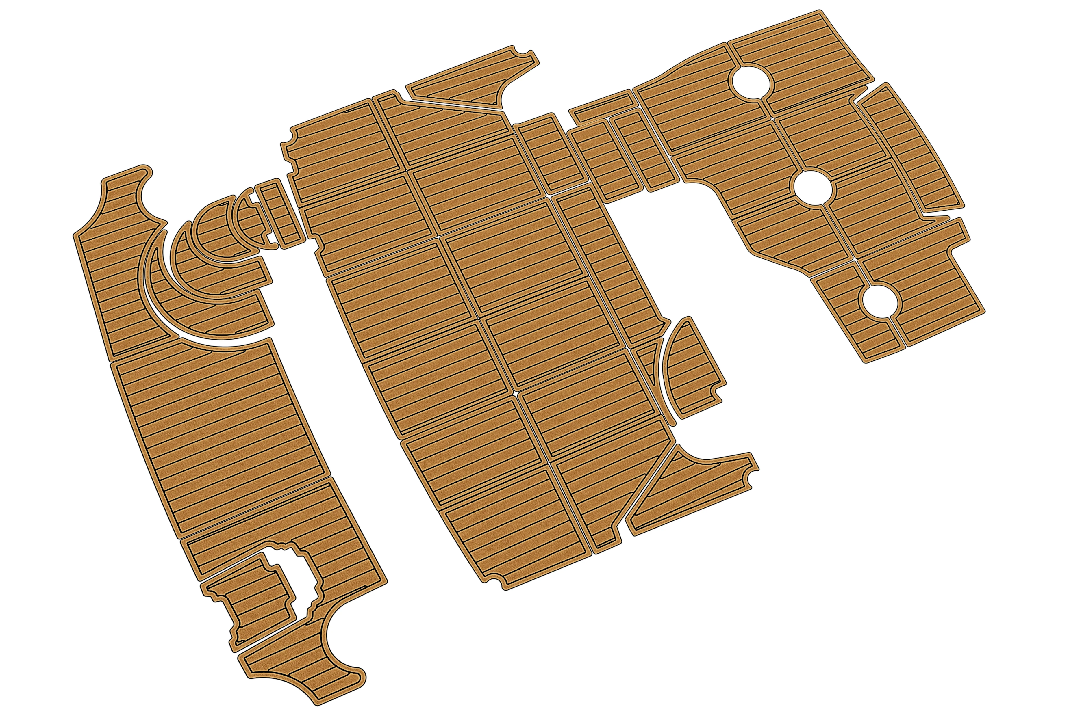 Marine Faux Teak EVA Non-Slip Mat 2002 Carver 346 MY Self-Adhesive 1/4