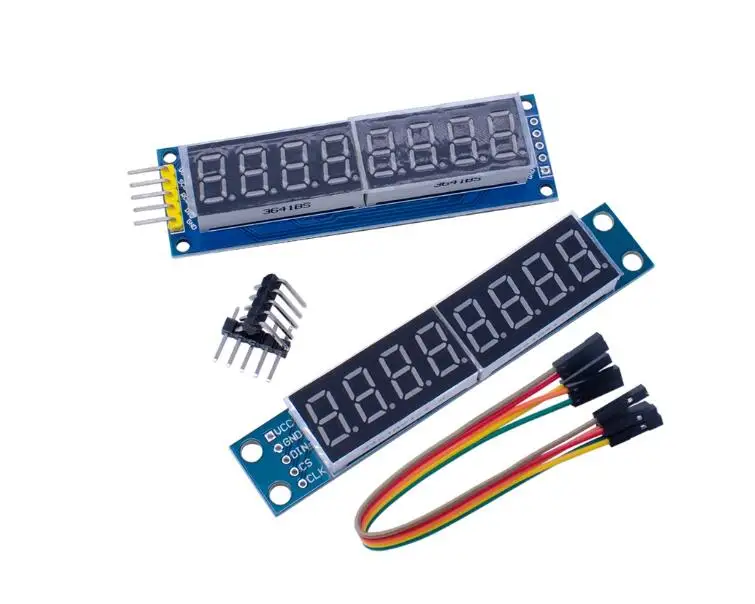 وحدة عرض LED مكونة من 4 أرقام مكونة من 8 أرقام TM1637 شاشة LED 595 سائق TM1638 سطوع قابل للتعديل مع الساعة
