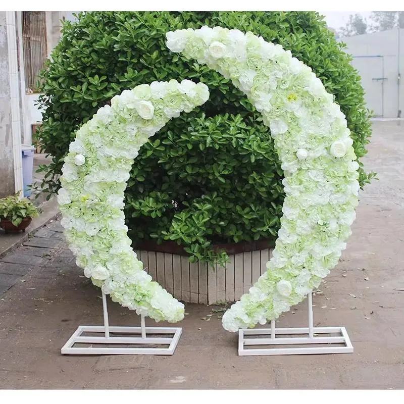 New Silk Flower Arch Wedding Props Crescent Road Lead Gate Modern Furniture Holiday Decoration Party Accessories