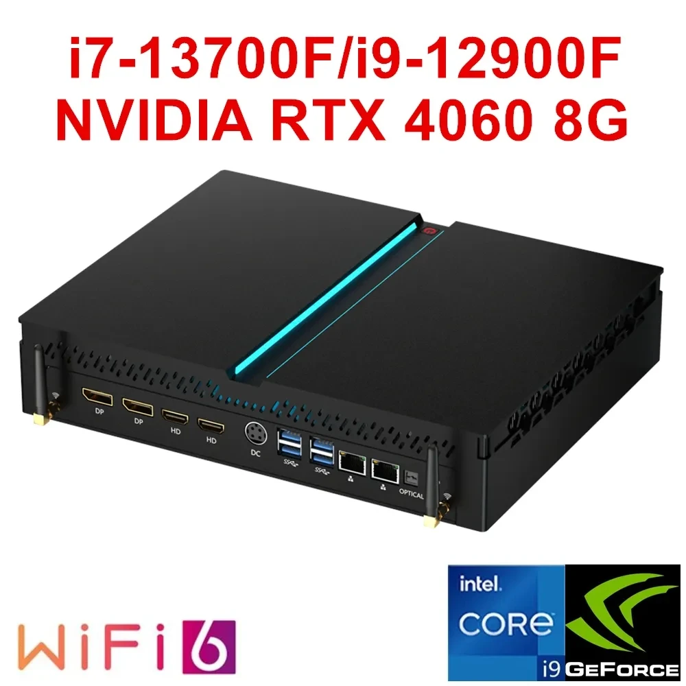 Topton Mini Computer Gamer 13th Gen Intel i7 13700F i9 12900F NVIDIA RTX 4060 8G 3060 12G PCIE4.0 Windows 11 Gaming PC WiFi6