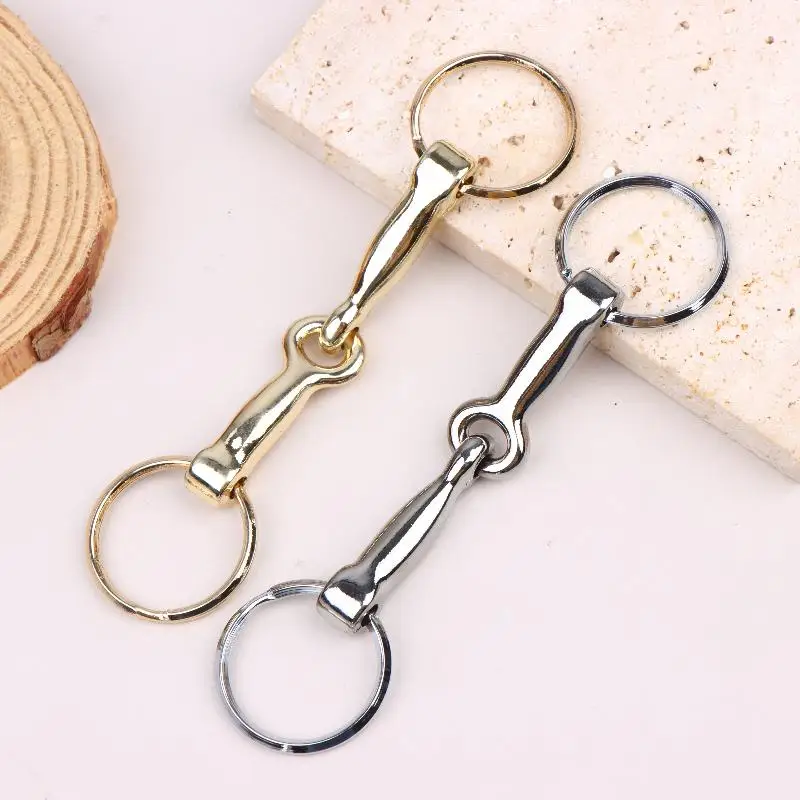 ~ Horse Bits Hollow Jointed Mouth Snaffle Bits Keychain Alloy Keychain Single Connector Horse Bit Key Knot Snaffle Bits Keychain
