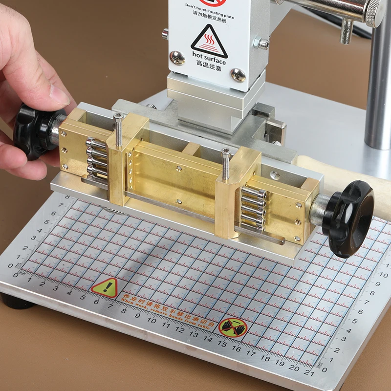 Hot Stamping Machine Leather Wood Embossing Manual Hot Stamping Machine DIY Logo Embossing Machine for Wallet Luggage Tags