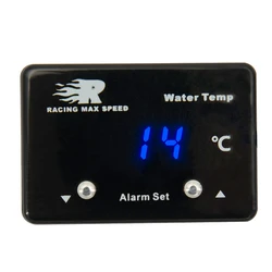 Universal 1/8npt sensor 12v Dc car digital Water Temp Gauge red display,Square water temperature meter with sensor