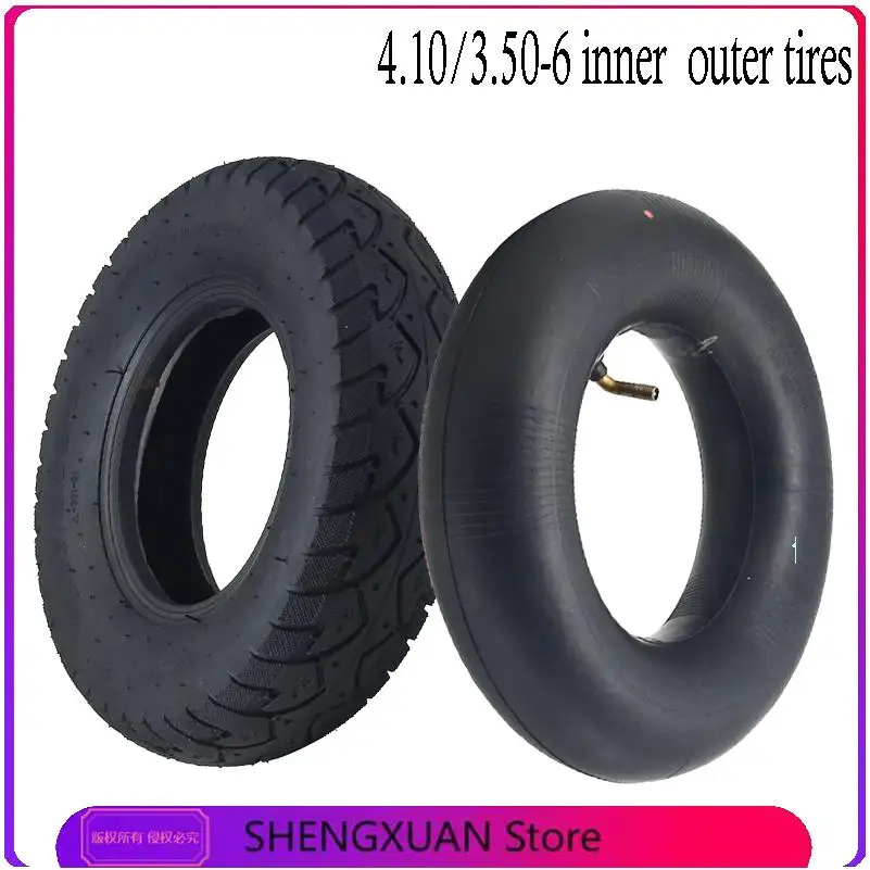 4.10/3.50-6 Scooter Tires 12 inch Lawn Mower/Snow Mud Tires Inner and Outer Tires Mobile Pedal Tires