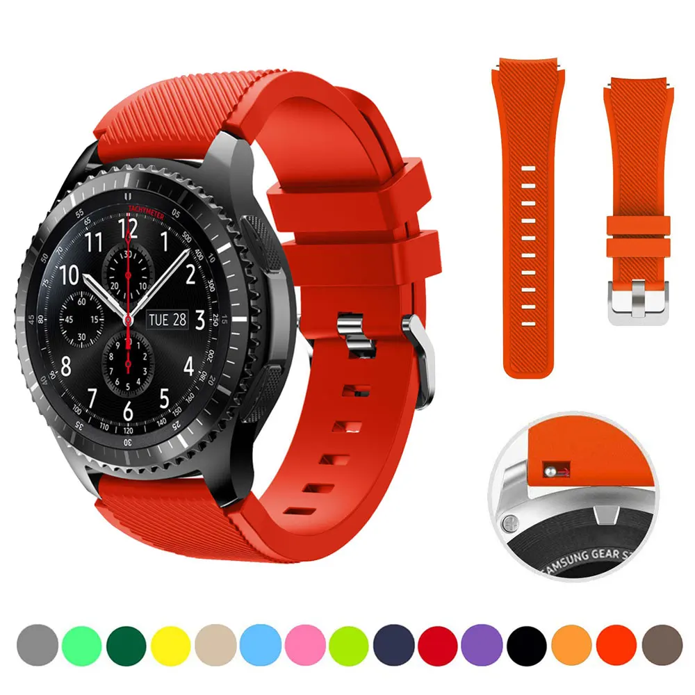 22mm Silicone Watchband For Samsung Galaxy Watch 46mm Gear S3 Classic Frontier Huawei watch GT 2 46mm  Watch Band Sports Strap