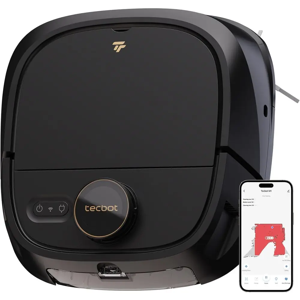 

Робот-пылесос и полотер для пола - для шерсти животных, ковров, твердых полов, автоматическая умная уборка, самоочистка, избегание препятствий, голосовое управление, черный